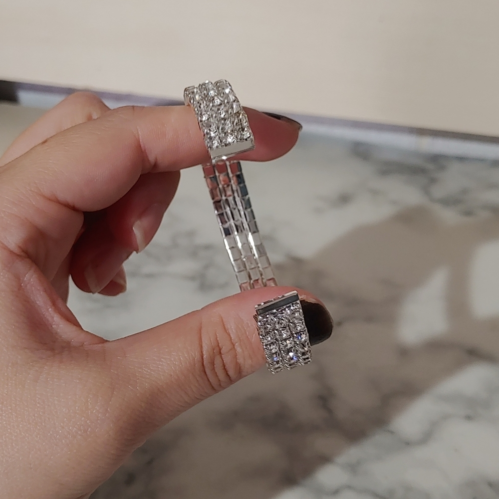 Rhinestone Cuff Bracelet - Picture 3 of 5